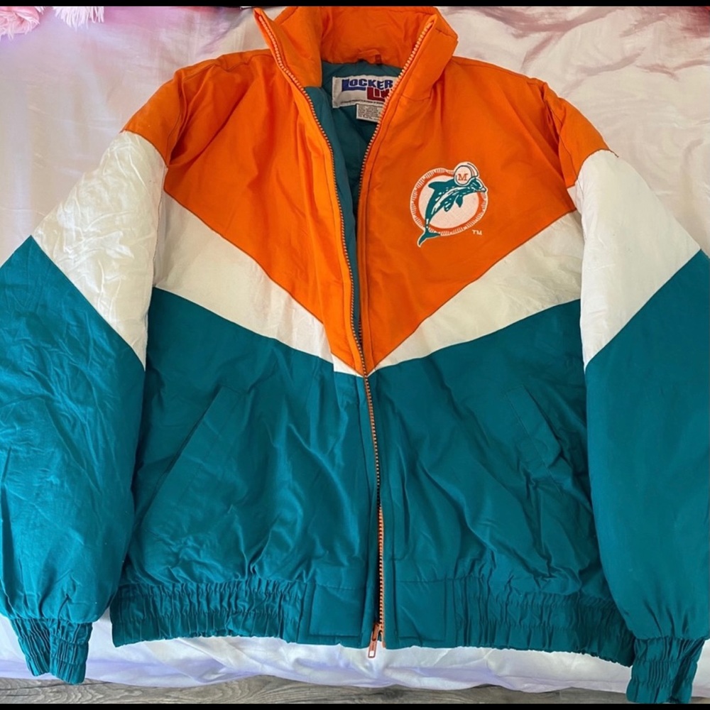 Dolphins Oversized Vintage Puffer Jacket